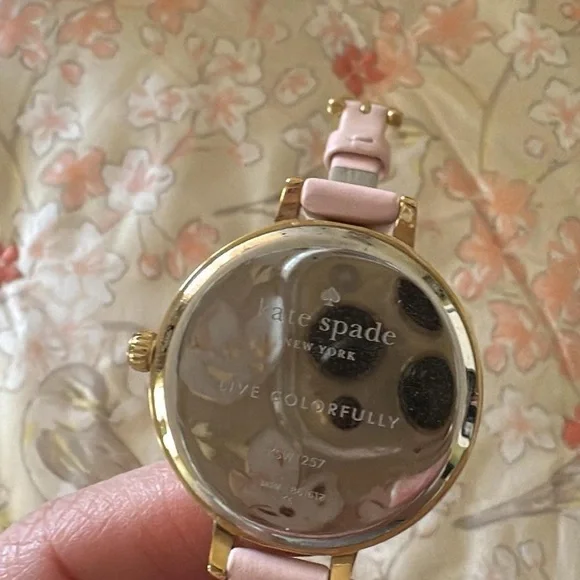 💥Host Pick💥 Kate Spade Gold and Pink Floral Watch with Leather Strap - Picture 3 of 3